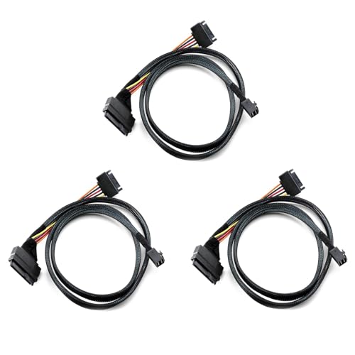 Fivetwofive 3X Eingebautes 12G Mini SAS HD Zu U.2 / SFF-8643 Zu SFF-8639 Kabel 0,5 M mit 15 Poligem SATA Netzteil von Fivetwofive