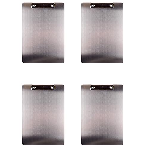 Fivetwofive 4X Metall Zwischenablage Ordner A4 Rostfreier Stahl Clip Board Rechnung Lagerung Ordner Schreiben Datei Board Menü Schiene für Unternehmen von Fivetwofive