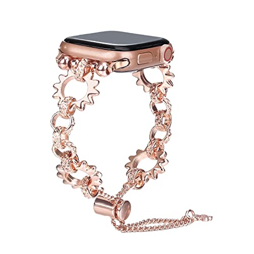 Fivoilin Dressy Metall-Armband, kompatibel mit Apple Watch, 49 mm, 45 mm, 44 mm, 42 mm, verstellbares Edelstahl-Ersatzarmband für iWatch SE Serie Ultra/8/7/6/5/4/3/2/1 Fivoilin Dressy Metall-Armband, kompatibel mit Apple Watch, 49 mm, 45 mm, 44 mm, 42 mm, verstellbares Edelstahl-Ersatzarmband für iWatch SE Serie Ultra/8/7/6/5/4/3/2/1 von Fivoilin