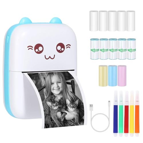 Fivtsme Handy Fotodrucker, Mini Drucker, Wireless BT Thermodrucker, Quittungspapierdrucker mit USB-Kabel 14 Rollen Thermopapier Unterstützung für Android iOS Smartphone Windows Fivtsme Handy Fotodrucker, Mini Drucker, Wireless BT Thermodrucker, Quittungspapierdrucker mit USB-Kabel 14 Rollen Thermopapier Unterstützung für Android iOS Smartphone Windows von Fivtsme