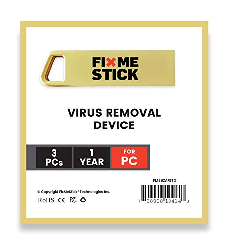 FixMeStick Gold Computer Virus Removal Stick für Windows-PCs, unbegrenzte Nutzung auf bis zu 3 Laptops oder Desktops für 1 Jahr von FixMeStick
