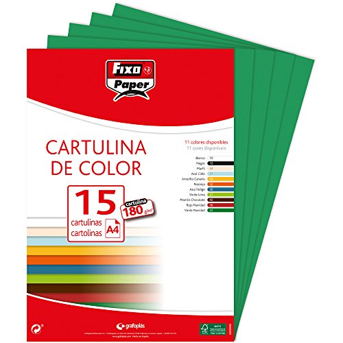 Fixo 11110622 – Pack von 15 Karton, A4, dunkelgrün von Fixo