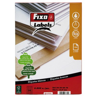 Fixo Box 100 H.A4 Etikett. C/gerade 105 x 57 mm von Fixo
