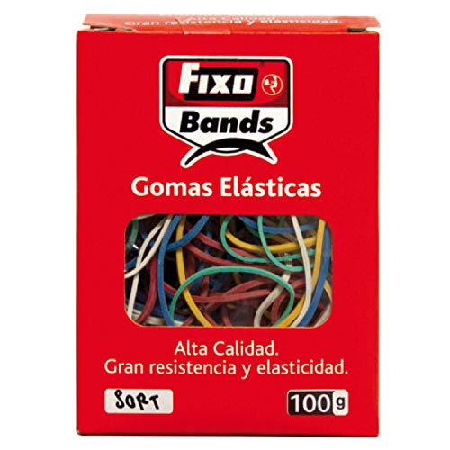 Fixo Box mit 100 g, elastische Gummibänder, verschiedene Farben und Größen von Fixo