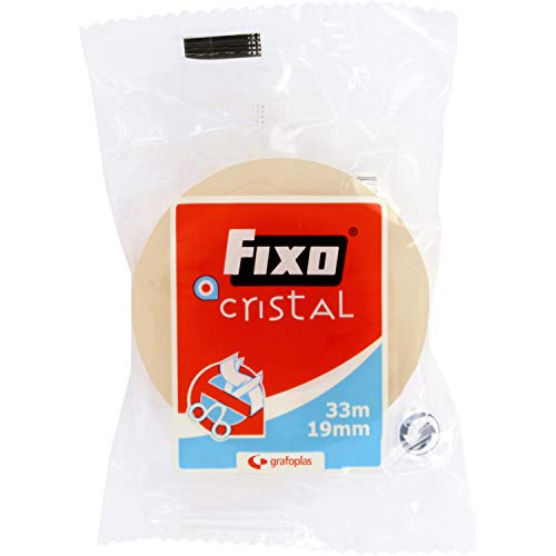 Fixo Glas 75093300 Klebeband, hohe Transparenz, 19 mm x 33 m von Grafoplás