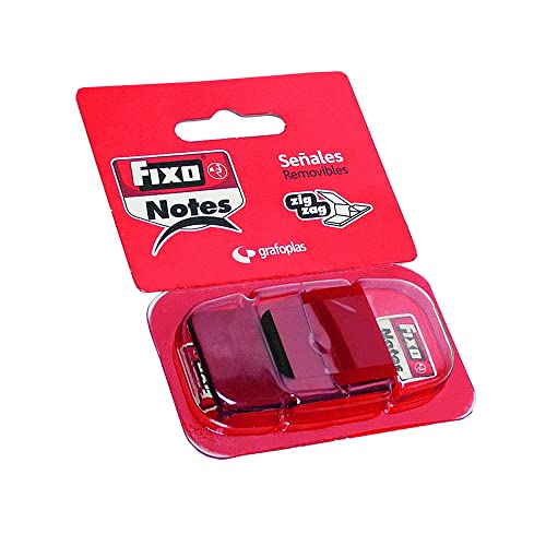 Fixo Notes 65006651. Klebemarker mit Spender, Rot, PET, 25 x 43 mm von Fixo