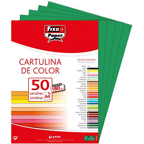 Fixo Paper 11110322 – Packung A4 – 50 Stück, dunkelgrün, 180 g von Fixo