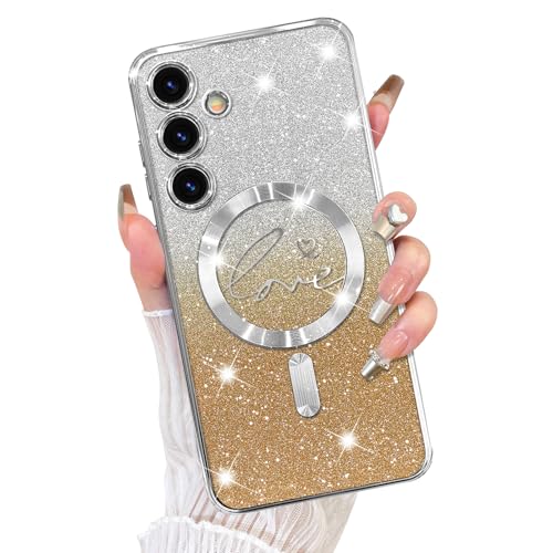Fiyart Schutzhülle für Samsung Galaxy S23 Fe, kompatibel mit MagSafe Love Heart Plating Kameraschutz, transparent, magnetisch, Glitzer, für Damen und Mädchen, stoßfeste Handyhülle, 16,3 cm (6,4 Zoll Fiyart Schutzhülle für Samsung Galaxy S23 Fe, kompatibel mit MagSafe Love Heart Plating Kameraschutz, transparent, magnetisch, Glitzer, für Damen und Mädchen, stoßfeste Handyhülle, 16,3 cm (6,4 Zoll von Fiyart