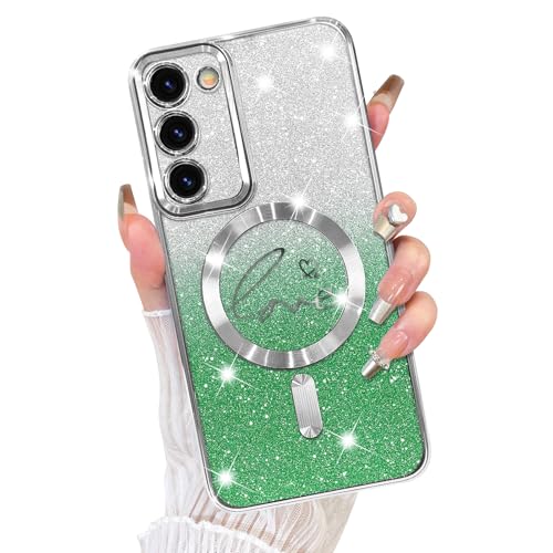Fiyart Schutzhülle für Samsung Galaxy S23 Plus, kompatibel mit MagSafe Love Heart Plating Kameraschutz, transparente Handyhülle, magnetischer Glitzer für Damen und Mädchen, stoßfeste Hülle S23+ 16,8 Fiyart Schutzhülle für Samsung Galaxy S23 Plus, kompatibel mit MagSafe Love Heart Plating Kameraschutz, transparente Handyhülle, magnetischer Glitzer für Damen und Mädchen, stoßfeste Hülle S23+ 16,8 von Fiyart