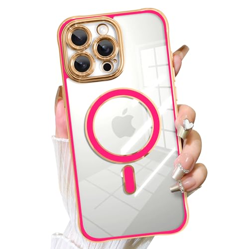 Fiyart Schutzhülle für iPhone 16 Pro Max, kompatibel mit MagSafe-Beschichtung, abnehmbare Objektivabdeckung, transparent, magnetisch, stoßfest, für Damen und Mädchen, 17,5 cm, Hot Pink Fiyart Schutzhülle für iPhone 16 Pro Max, kompatibel mit MagSafe-Beschichtung, abnehmbare Objektivabdeckung, transparent, magnetisch, stoßfest, für Damen und Mädchen, 17,5 cm, Hot Pink von Fiyart