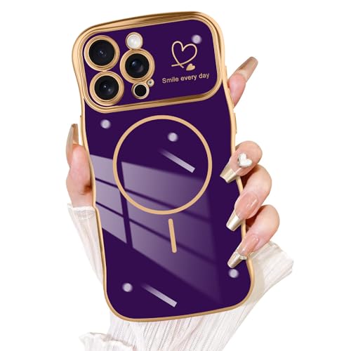 Fiyart Schutzhülle für iPhone 16 Pro Max, niedlicher Wellenrahmen, gelockte Form, Liebesherzen, Beschichtung, für Frauen und Mädchen, Kameraschutz, kompatibel mit MagSafe, magnetisch, stoßfest, 17,5 Fiyart Schutzhülle für iPhone 16 Pro Max, niedlicher Wellenrahmen, gelockte Form, Liebesherzen, Beschichtung, für Frauen und Mädchen, Kameraschutz, kompatibel mit MagSafe, magnetisch, stoßfest, 17,5 von Fiyart