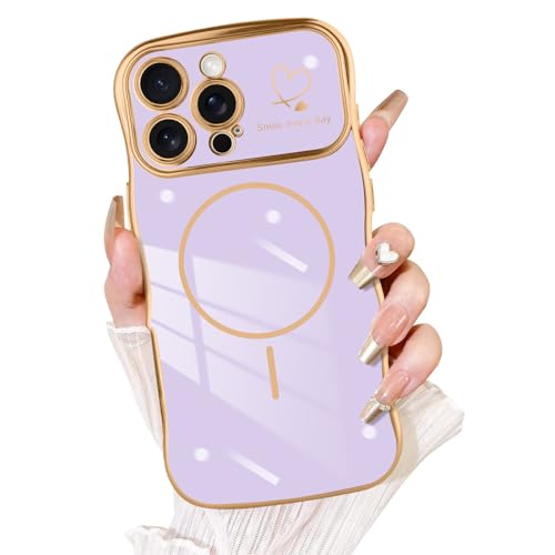 Fiyart Schutzhülle für iPhone 16 Pro Max, niedlicher Wellenrahmen, gelockte Form, Liebesherzen, Beschichtung, für Frauen und Mädchen, Kameraschutz, kompatibel mit MagSafe, magnetisch, stoßfest, 17,5 Fiyart Schutzhülle für iPhone 16 Pro Max, niedlicher Wellenrahmen, gelockte Form, Liebesherzen, Beschichtung, für Frauen und Mädchen, Kameraschutz, kompatibel mit MagSafe, magnetisch, stoßfest, 17,5 von Fiyart