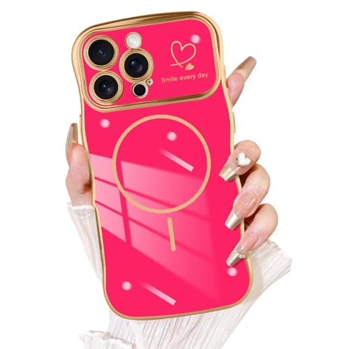 Fiyart Schutzhülle für iPhone 16 Pro Max, niedlicher Wellenrahmen, gelockte Form, Liebesherzen, Beschichtung für Frauen und Mädchen, Kameraschutz, kompatibel mit MagSafe, magnetisch, stoßfest, 17,5 cm Fiyart Schutzhülle für iPhone 16 Pro Max, niedlicher Wellenrahmen, gelockte Form, Liebesherzen, Beschichtung für Frauen und Mädchen, Kameraschutz, kompatibel mit MagSafe, magnetisch, stoßfest, 17,5 cm von Fiyart