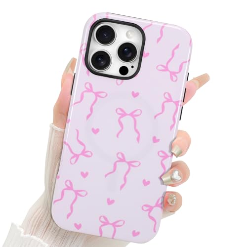 Fiyart Schutzhülle für iPhone 16 Pro Max, niedliches, trendiges, ästhetisches Schleifenmuster, kompatibel mit MagSafe kabellosem Laden für Frauen und Mädchen, stoßfeste Schutzhülle, 17,5 cm (6,9 Zoll von Fiyart