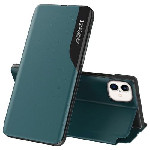 Handyhülle für iPhone 16 Plus Hülle Clear View Klappbar Leder Flip Schutzhülle für iPhone 16 Plus Case Cover mit Ständer 360 ​​​​Stoßfest Und Kratzfest Klapphülle für iPhone 16 Plus Hülle (Grün) von Fiyer