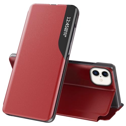 Fiyer Handyhülle für iPhone 16 Hülle Clear View Klappbar Leder Flip Schutzhülle für iPhone 16 Case Cover mit Ständer 360 Stoßfest Und Kratzfest Klapphülle für iPhone 16 5G Hülle 6,1 Zoll (Rot) Fiyer Handyhülle für iPhone 16 Hülle Clear View Klappbar Leder Flip Schutzhülle für iPhone 16 Case Cover mit Ständer 360 Stoßfest Und Kratzfest Klapphülle für iPhone 16 5G Hülle 6,1 Zoll (Rot) von Fiyer