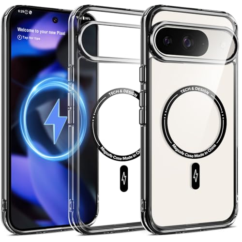 Handyhülle für Google Pixel 9/9 Pro Hülle mit Mag-Safe Magnetisch, Pixel 9 Hülle Original Ultradünn Transparent Acryl-PC Silicone Hülle für Google Pixel 9 Pro Stoßfeste Anti-Kratzer Case (Schwarz) Handyhülle für Google Pixel 9/9 Pro Hülle mit Mag-Safe Magnetisch, Pixel 9 Hülle Original Ultradünn Transparent Acryl-PC Silicone Hülle für Google Pixel 9 Pro Stoßfeste Anti-Kratzer Case (Schwarz) von Fiyer