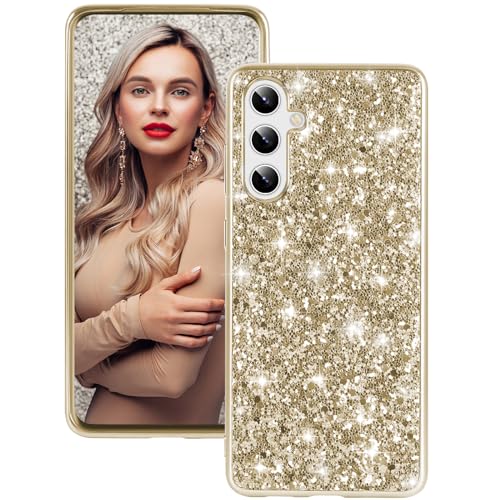 Handyhülle für Samsung Galaxy S23 FE Hülle Glitzer Bling Sparkle Stoßfest Anti-Kratzer Ganzkörper 360 Grad Schutzhülle Galaxy S23 FE Hülle Ultra Dünn TPU Handyhülle Case für Samsung S23 FE 5G (Gold) von Fiyer