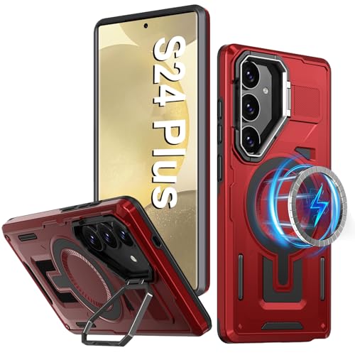 Handyhülle für Samsung Galaxy S24 Plus Hülle mit Mag-Safe Kameraschutz Ständer, Galaxy S24 Plus Case Militärstandard Stoßfeste Schutzhülle für Samsung S24 Plus mit Kickstand Silikon Cover (Rot) Handyhülle für Samsung Galaxy S24 Plus Hülle mit Mag-Safe Kameraschutz Ständer, Galaxy S24 Plus Case Militärstandard Stoßfeste Schutzhülle für Samsung S24 Plus mit Kickstand Silikon Cover (Rot) von Fiyer