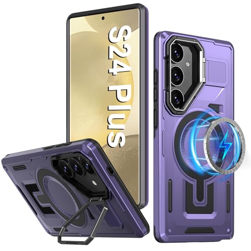 Handyhülle für Samsung Galaxy S24 Plus Hülle mit Mag-Safe Kameraschutz Ständer, Galaxy S24 Plus Case Militärstandard Stoßfeste Schutzhülle für Samsung S24 Plus mit Kickstand Silikon Cover (Lila) Handyhülle für Samsung Galaxy S24 Plus Hülle mit Mag-Safe Kameraschutz Ständer, Galaxy S24 Plus Case Militärstandard Stoßfeste Schutzhülle für Samsung S24 Plus mit Kickstand Silikon Cover (Lila) von Fiyer