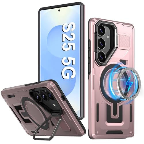 Handyhülle für Samsung Galaxy S25 Hülle mit Mag-Safe Kameraschutz Ständer, Hülle Galaxy S25 Case Militärstandard Stoßfeste Schutzhülle für Samsung S25 mit Magnetisch Kickstand Silikon Cover (Rosa) Handyhülle für Samsung Galaxy S25 Hülle mit Mag-Safe Kameraschutz Ständer, Hülle Galaxy S25 Case Militärstandard Stoßfeste Schutzhülle für Samsung S25 mit Magnetisch Kickstand Silikon Cover (Rosa) von Fiyer