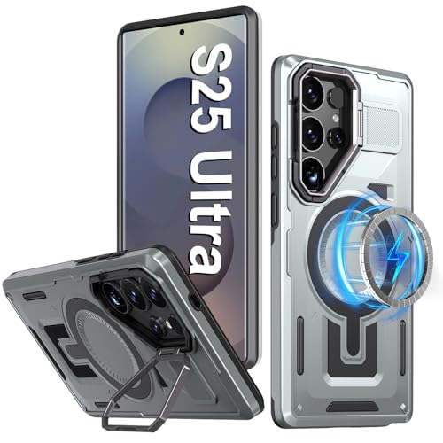 Handyhülle für Samsung Galaxy S25 Ultra Hülle mit Mag-Safe Kameraschutz Ständer, Galaxy S25 Ultra Case Militärstandard Stoßfeste Schutzhülle für Samsung S25 Ultra mit Kickstand Silikon Cover (Grau) Handyhülle für Samsung Galaxy S25 Ultra Hülle mit Mag-Safe Kameraschutz Ständer, Galaxy S25 Ultra Case Militärstandard Stoßfeste Schutzhülle für Samsung S25 Ultra mit Kickstand Silikon Cover (Grau) von Fiyer