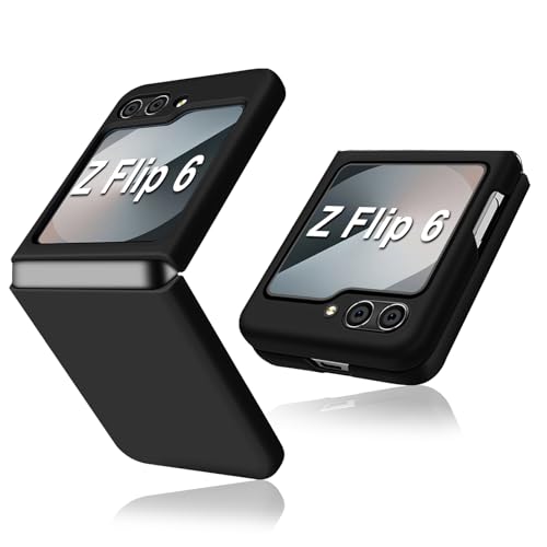 Hülle Z Flip 6, Handyhülle für Samsung Galaxy Z Flip 6 5G Hülle Flüssiges Silikon (2024 Neu), Ultra Dünne Leichte Premium Schutzhülle für Samsung Z Flip 6 Hülle Stoßfest Silikon Case Cover (Schwarz) von Fiyer