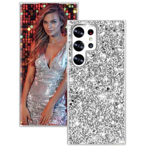 Hülle für Samsung Galaxy S22 Ultra Hülle Glitzer Bling Sparkle Handyhülle für Samsung S22 Ultra Case Original Ultra Dünne Leichte Stoßfest Anti-Kratzer Silikon Schutzhülle S22 Ultra Cover (Silber) Hülle für Samsung Galaxy S22 Ultra Hülle Glitzer Bling Sparkle Handyhülle für Samsung S22 Ultra Case Original Ultra Dünne Leichte Stoßfest Anti-Kratzer Silikon Schutzhülle S22 Ultra Cover (Silber) von Fiyer