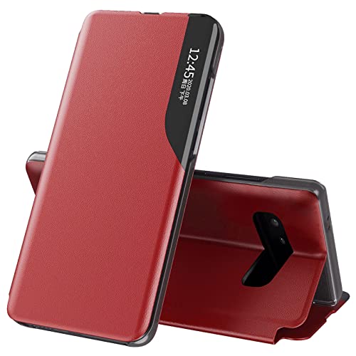 Schutzhülle S10 Schutzhülle für Samsung S10 4G Leder Magnetisch Clear View Flip Folio Slim Schutzhülle für Samsung Galaxy S10 Schutzhülle 360 Full Body Stoßfest Kratzfest Ständer Cover Case (rot) Schutzhülle S10 Schutzhülle für Samsung S10 4G Leder Magnetisch Clear View Flip Folio Slim Schutzhülle für Samsung Galaxy S10 Schutzhülle 360 Full Body Stoßfest Kratzfest Ständer Cover Case (rot) von Fiyer