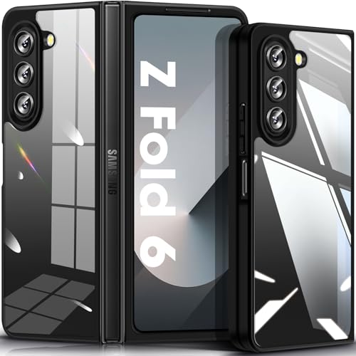 Schutzhülle Z Fold 6 für Samsung Z Fold 6, ultradünn, leicht, transparent, Kristall, Acryl, Rückseitenschutz, Schutzhülle für Galaxy Z Fold 6 mit Metallknopf, weiches Silikon, stoßfest, Bumper Case Schutzhülle Z Fold 6 für Samsung Z Fold 6, ultradünn, leicht, transparent, Kristall, Acryl, Rückseitenschutz, Schutzhülle für Galaxy Z Fold 6 mit Metallknopf, weiches Silikon, stoßfest, Bumper Case von Fiyer