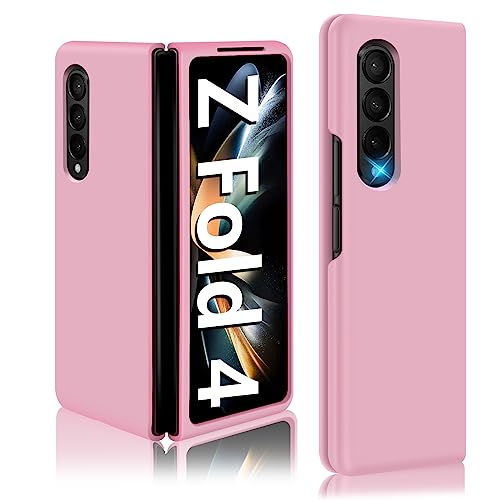 Schutzhülle für Samsung Z Fold 4 5G (2023 New), flüssiges Silikon, Handyhülle Handyhüllen Z Fold 4 mit Ring, Schutzhülle für Samsung Galaxy Z Fold 4, ultradünn, leicht, Premium PC, stoßfest (Rosa) von Fiyer