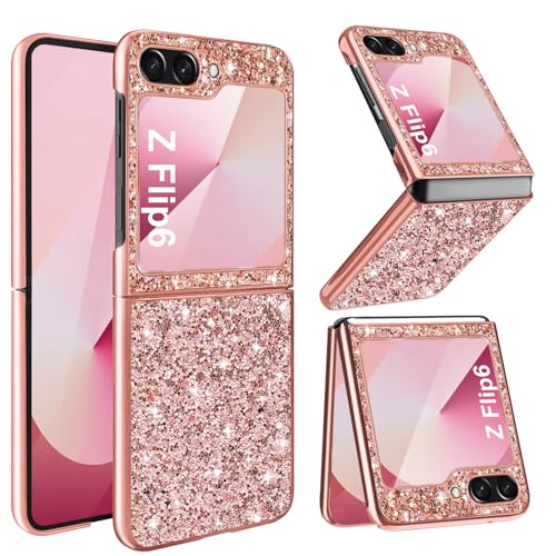 Z Flip 6 Hülle Handyhülle für Samsung Galaxy Z Flip 6 Hülle Glitzer Bling Sparkle Stoßfest Anti-Kratzer 360 Grad Schutzhülle für Samsung Z Flip 6 Hülle Ultra Dünn Galaxy Z Flip 6 5G Case (Roségold) Z Flip 6 Hülle Handyhülle für Samsung Galaxy Z Flip 6 Hülle Glitzer Bling Sparkle Stoßfest Anti-Kratzer 360 Grad Schutzhülle für Samsung Z Flip 6 Hülle Ultra Dünn Galaxy Z Flip 6 5G Case (Roségold) von Fiyer