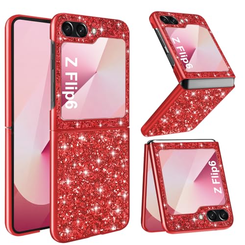 Fiyer Z Flip 6 Hülle - Glitzer Bling Sparkle Schutzhülle - Stoßfest Anti-Kratzer - 360 Grad Schutz - Ultra Dünn - Galaxy Z Flip 6 5G Case (Rot) Fiyer Z Flip 6 Hülle - Glitzer Bling Sparkle Schutzhülle - Stoßfest Anti-Kratzer - 360 Grad Schutz - Ultra Dünn - Galaxy Z Flip 6 5G Case (Rot) von Fiyer