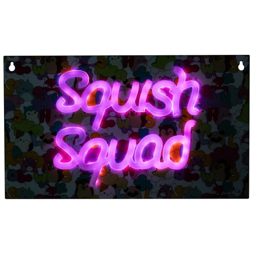 Fizz Creations Squishmallows Squish Squad Neon-Wandleuchte, offizielles Lizenzprodukt, USB-betrieben, lebendiges rosa Licht, Wandhalterungsoptionen von Fizz Creations