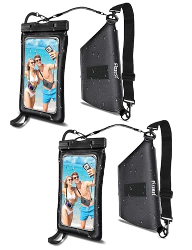 Fizzest Wasserdichte Handy-Schutztasche, geeignet zum Schwimmen, Strandurlaub, Packungen für Damen und Herren, Handytasche, kompatibel mit iPhone, Schwarz von Fizzest