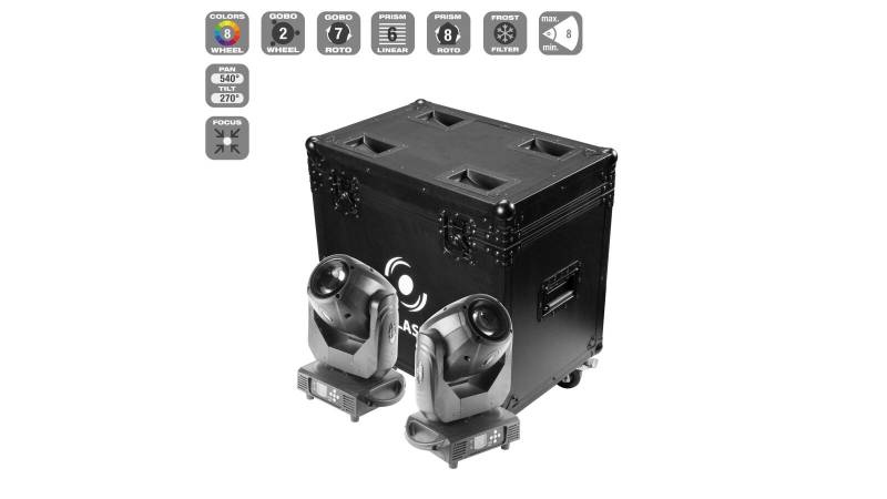 Flash 2x Moving Head LED 150W Spot + Case von Flash