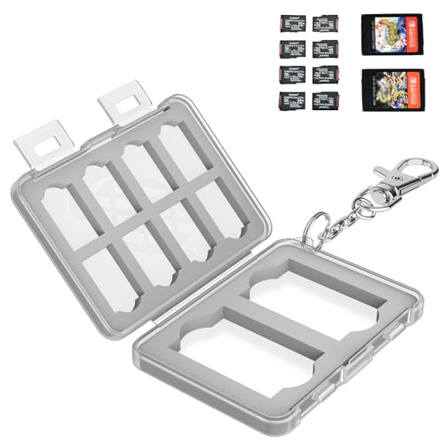 Flashwoife, 8 x MicroSD + 2 x NSD, Aufbewahrung Speicherkarten Etui Box, Kettenanhänger, transparent von Flashwoife