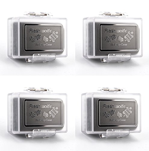 Flashwoife, Battery Case BC4, 4 x Schutzbox für Kameraakku bis max. 61 x 41 x 22 mm, verschiedenen Schaumstoffeinlagen, transparent von Flashwoife
