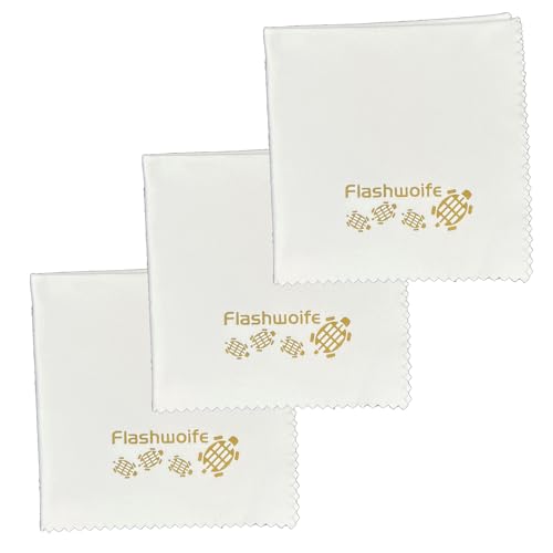 Flashwoife, extra feines Micro-Faser (Nano-Faser) Reinigungstuch, RT20W - 3X, Microfaser Putztuch 20x20 cm, weiß von Flashwoife