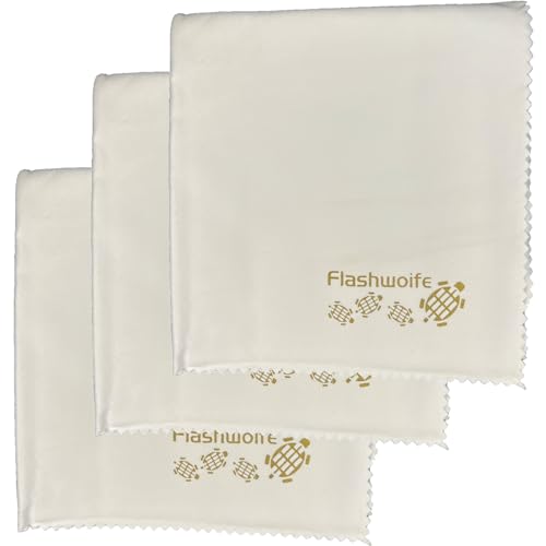 Flashwoife, extra feines Micro-Faser (Nano-Faser) Reinigungstuch, RT50W - 3X, Microfaser Putztuch 50x50 cm, weiß von Flashwoife