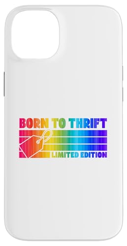 Born To Thrift Limited Edition Retro 70er Jahre Camp Style Stripes Hülle für iPhone 14 Plus von Flea Market Thrifting Merch for Yard Sale Mornings