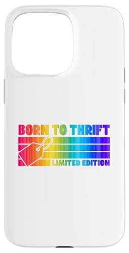 Born To Thrift Limited Edition Retro 70er Jahre Camp Style Stripes Hülle für iPhone 15 Pro Max von Flea Market Thrifting Merch for Yard Sale Mornings