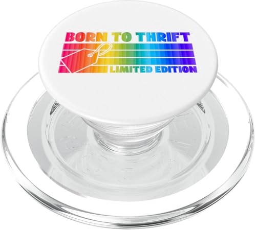 Born To Thrift Limited Edition Retro 70er Jahre Camp Style Stripes PopSockets PopGrip für MagSafe Born To Thrift Limited Edition Retro 70er Jahre Camp Style Stripes PopSockets PopGrip für MagSafe von Flea Market Thrifting Merch for Yard Sale Mornings