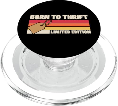 Born To Thrift Limited Edition Retro 70er Jahre Camp Style Stripes PopSockets PopGrip für MagSafe Born To Thrift Limited Edition Retro 70er Jahre Camp Style Stripes PopSockets PopGrip für MagSafe von Flea Market Thrifting Merch for Yard Sale Mornings