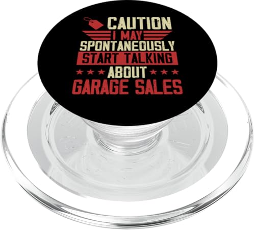 Caution I May Spontan Start Talking About Garage Sales PopSockets PopGrip für MagSafe Caution I May Spontan Start Talking About Garage Sales PopSockets PopGrip für MagSafe von Flea Market Thrifting Merch for Yard Sale Mornings