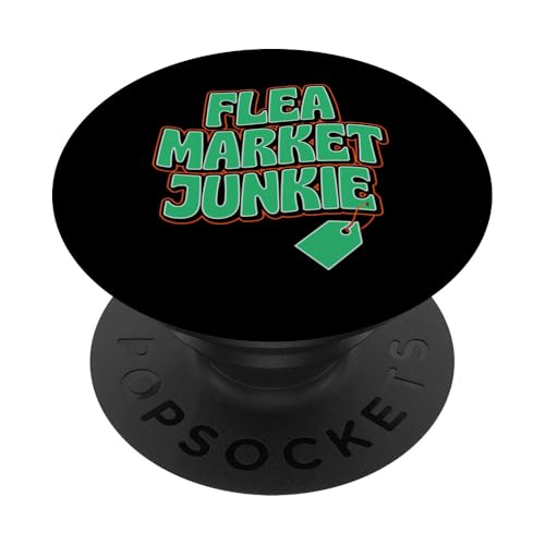 Flohmarkt Junkie PopSockets Klebender PopGrip Flohmarkt Junkie PopSockets Klebender PopGrip von Flea Market Thrifting Merch for Yard Sale Mornings