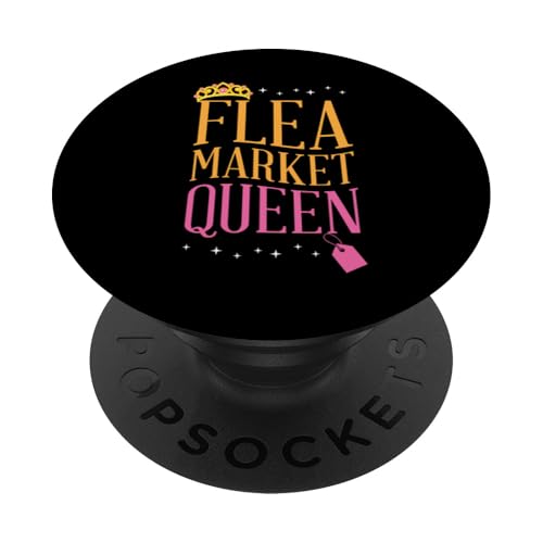 Flohmarktkönigin PopSockets Klebender PopGrip Flohmarktkönigin PopSockets Klebender PopGrip von Flea Market Thrifting Merch for Yard Sale Mornings