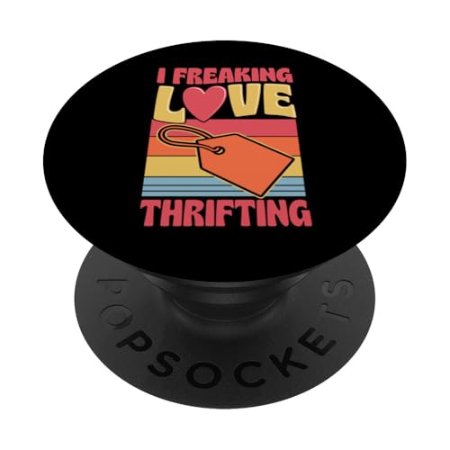 I Freaking Love Thrifting Herz im Retro-Vintage-Stil PopSockets Klebender PopGrip I Freaking Love Thrifting Herz im Retro-Vintage-Stil PopSockets Klebender PopGrip von Flea Market Thrifting Merch for Yard Sale Mornings