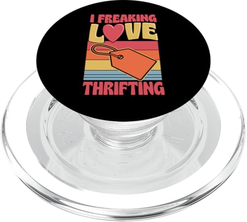 I Freaking Love Thrifting Herz im Retro-Vintage-Stil PopSockets PopGrip für MagSafe von Flea Market Thrifting Merch for Yard Sale Mornings