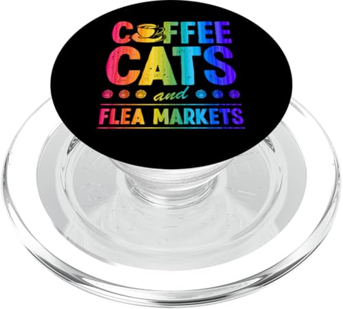 Kaffeekatzen und Flohmärkte PopSockets PopGrip für MagSafe Kaffeekatzen und Flohmärkte PopSockets PopGrip für MagSafe von Flea Market Thrifting Merch for Yard Sale Mornings